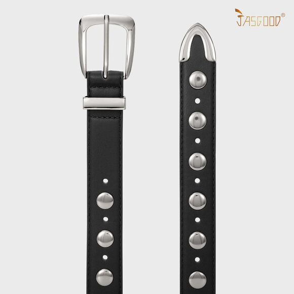 7229 Women Leather Belt Fashion Studded Ladies Punk Silver Buckle main image 5
